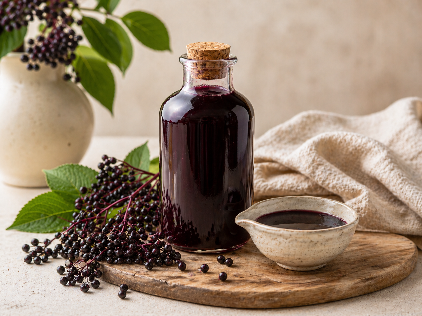 Elderberry syrup and drinks